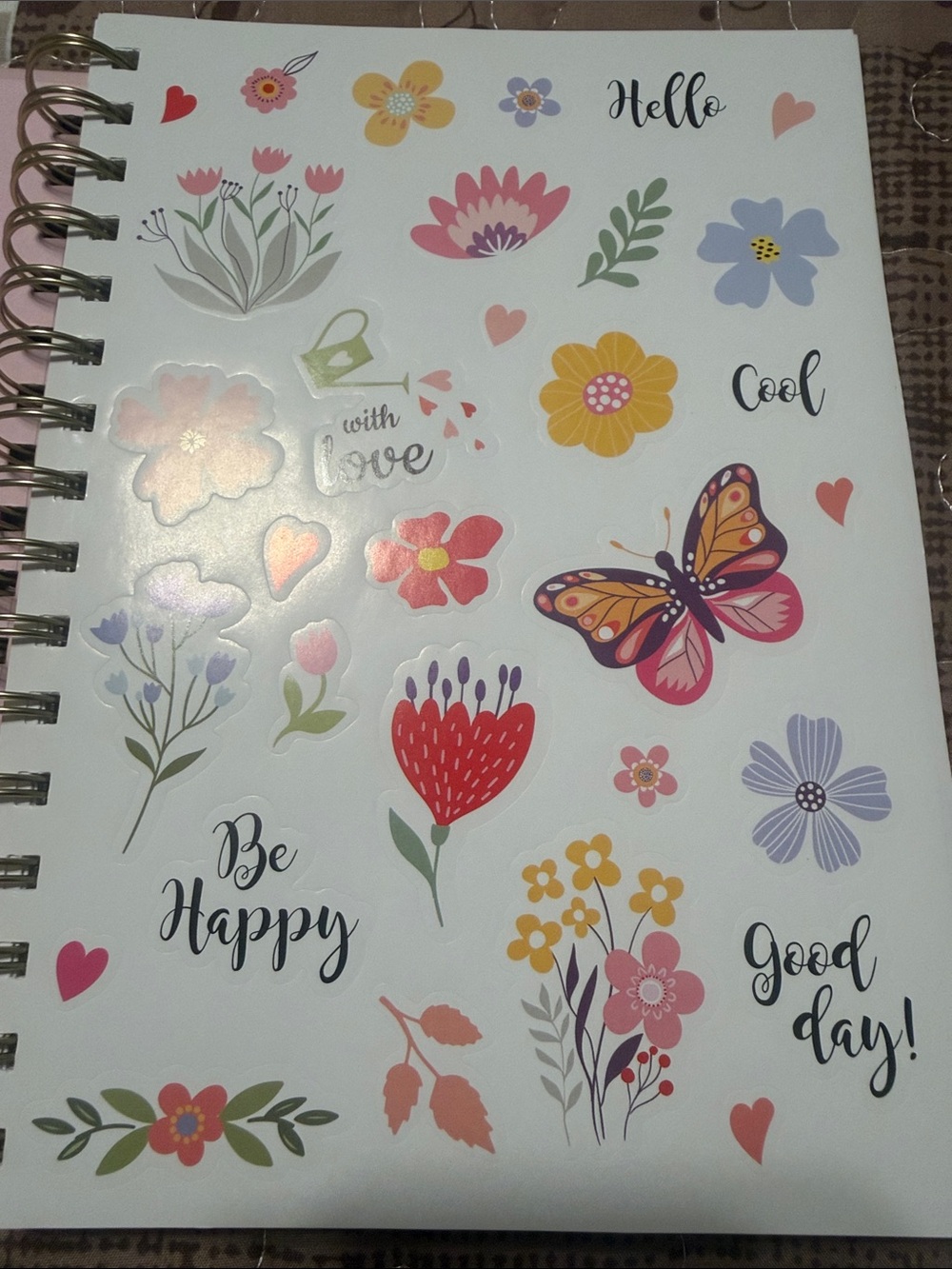 Bee-Lieve In Yourself Pink Spiral Notebook with Daisy Top Pen - Picture 2 of 6